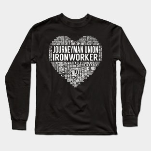 Journeyman Union Ironworker Heart Long Sleeve T-Shirt